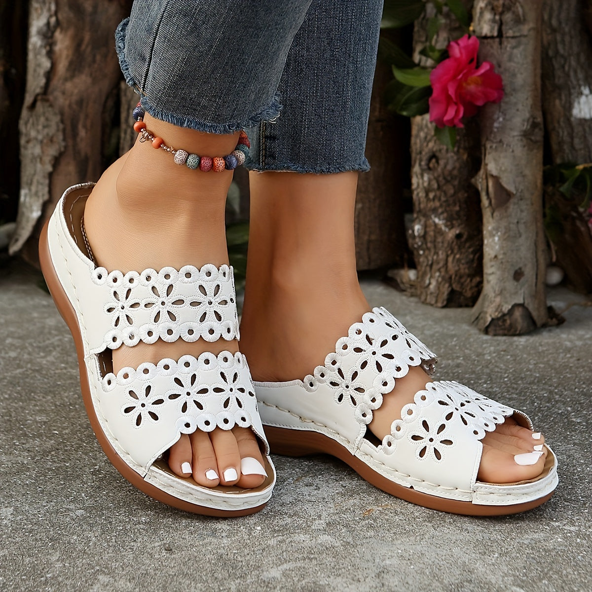 Sandale Aero Flora à talon Confort